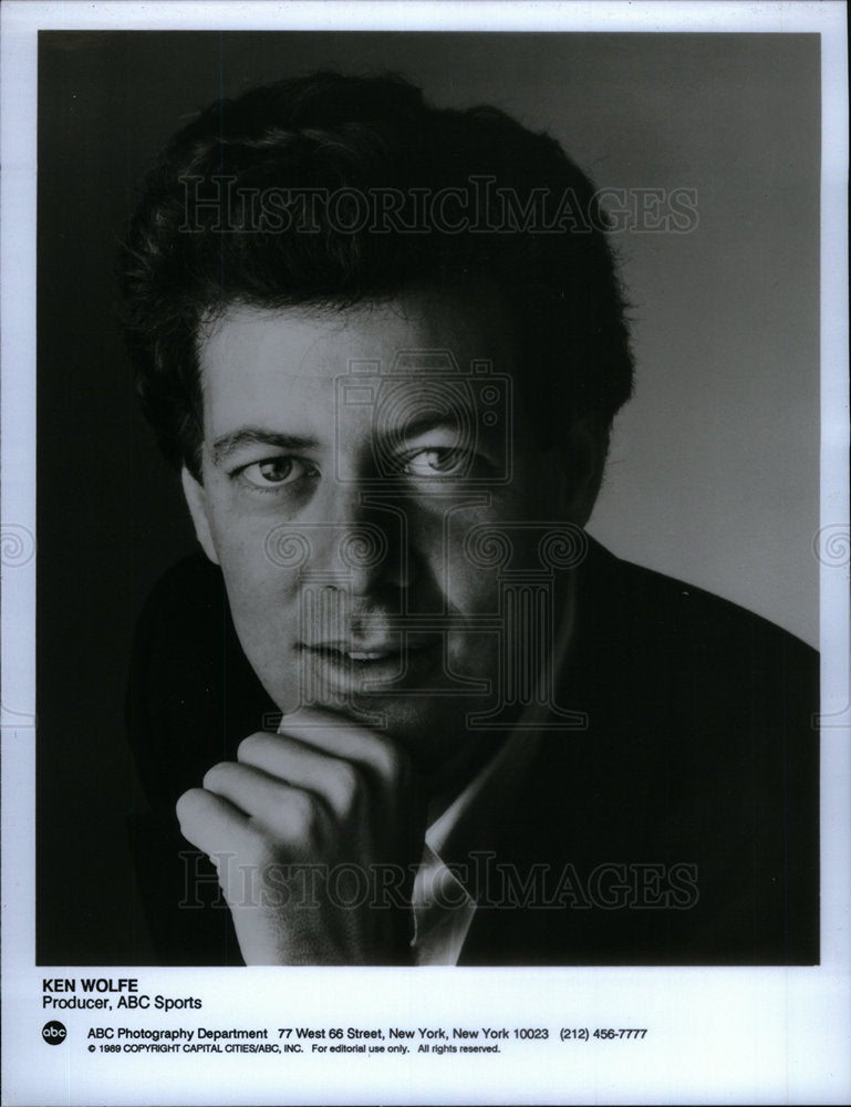 1991 Press Photo Ken Wolfe ABC sport producer executive - Historic Images