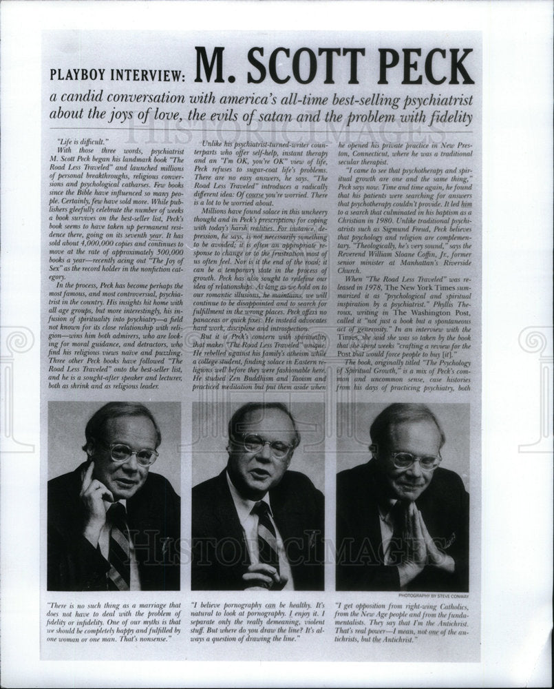 1991 Press Photo Scott Peck psychiatrist author Satan - Historic Images