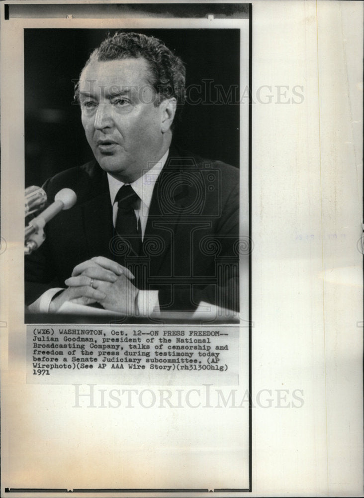 1971 Press Photo Julian Goodman President National Co - Historic Images