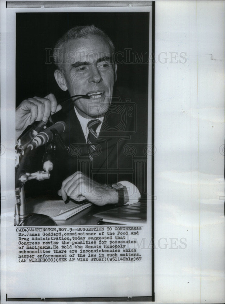 1967 Press Photo Dr. James Goddard FDA Commissioner - Historic Images