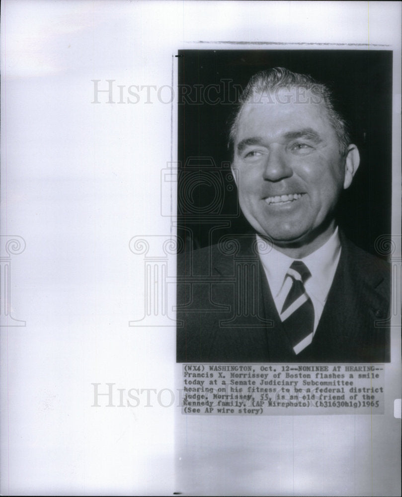 1965 Press Photo Francis Norrissey Boston Senate Smile - Historic Images