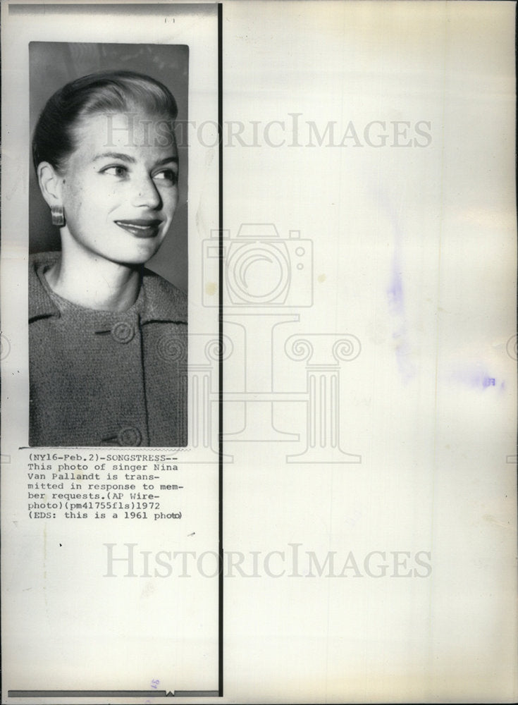 1961 Press Photo Nina Van Pallandt Songstress member - Historic Images