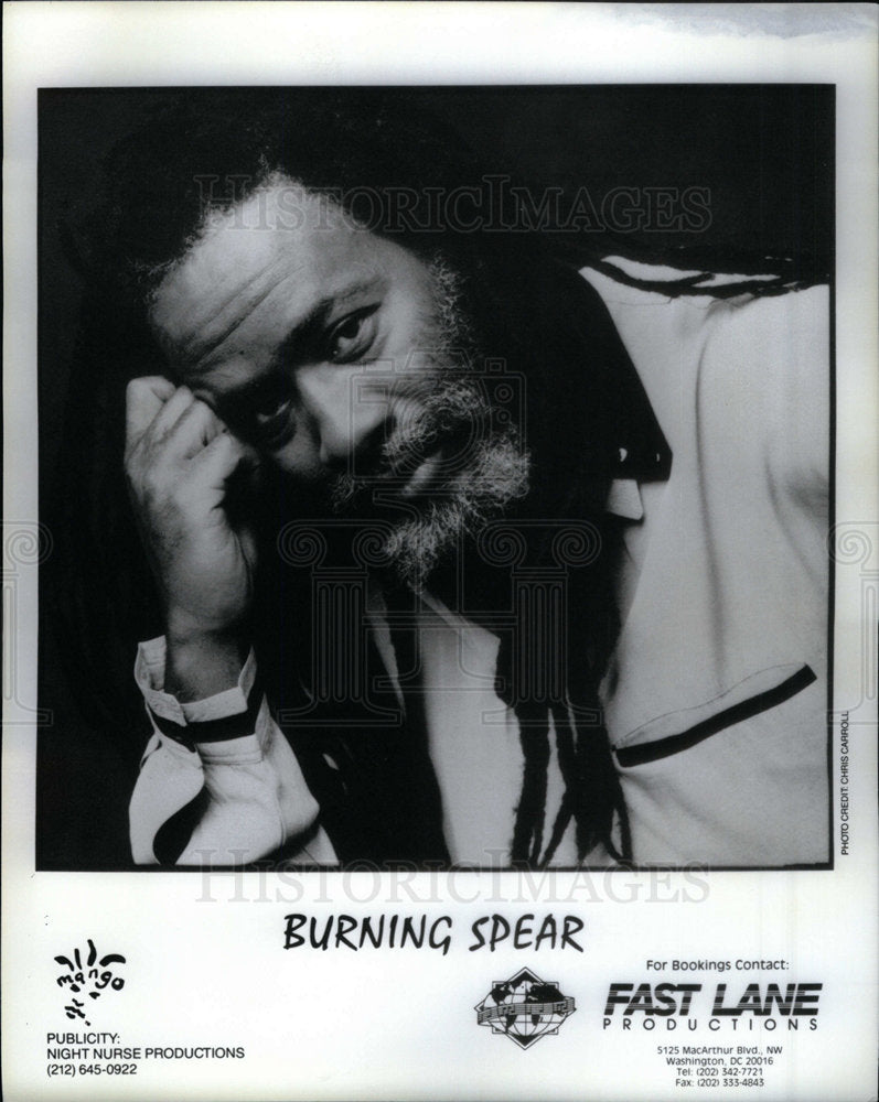 1992 Press Photo Winston Rodney Burning Spear Singer - Historic Images