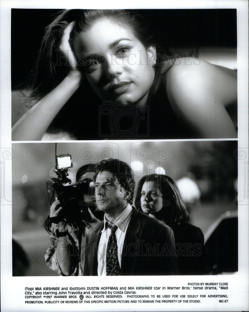 1997 Press Photo Mia Kirshner Dustin Hoffman Mad City - Historic Images