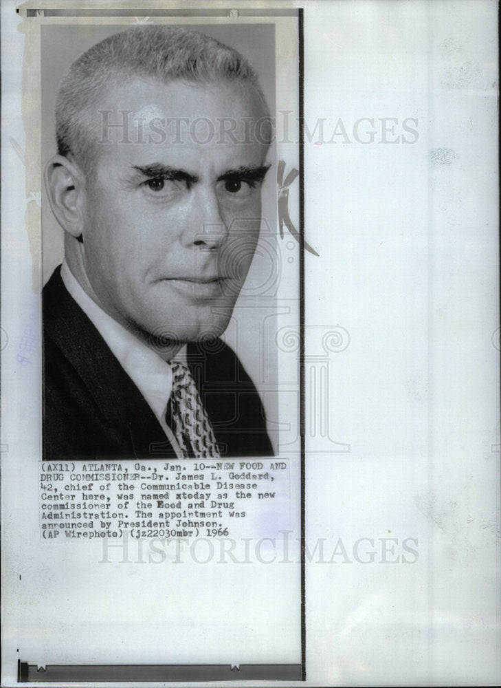 1966 Press Photo Dr. James L. Goddard new Food and Drug - Historic Images