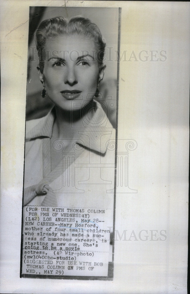 1957 Press Photo Mary Hosford actress - Historic Images