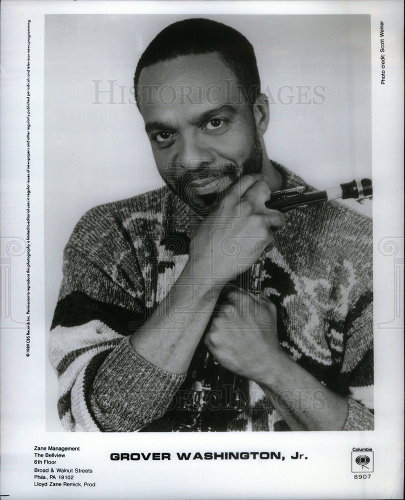 1990 Press Photo Grover Washington Jazz Saxophonist - Historic Images