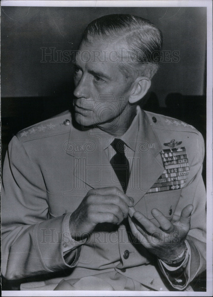 1956 Press Photo Gen Charles Partridge air force - Historic Images