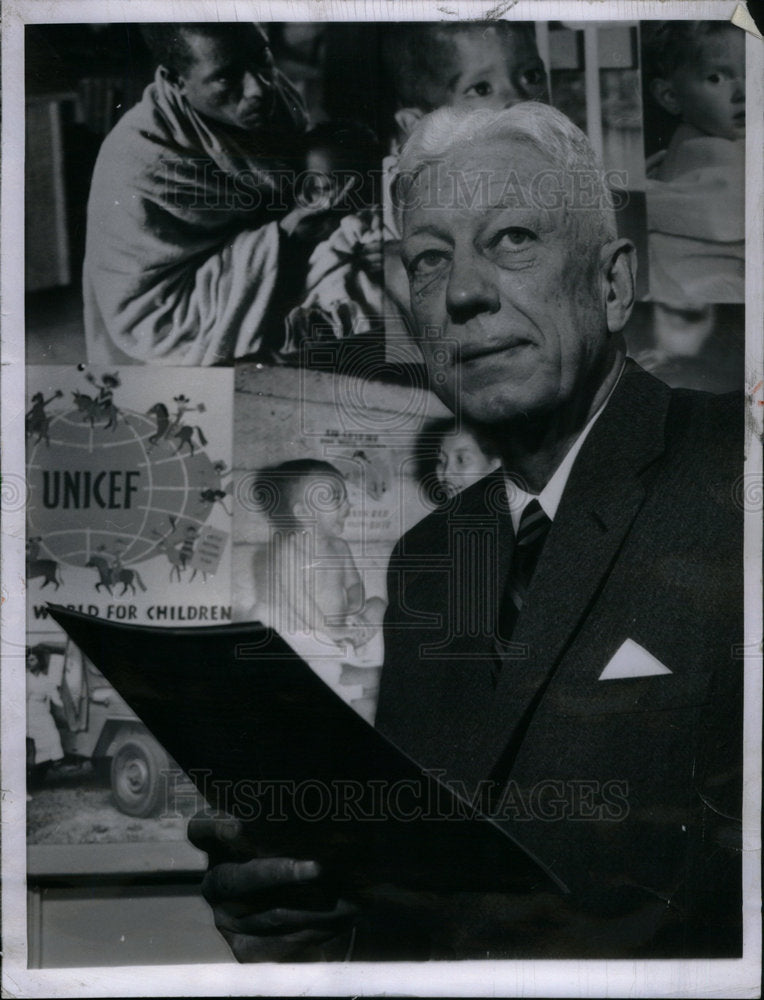 1962 Press Photo Maurice Pate director UN children fund - Historic Images