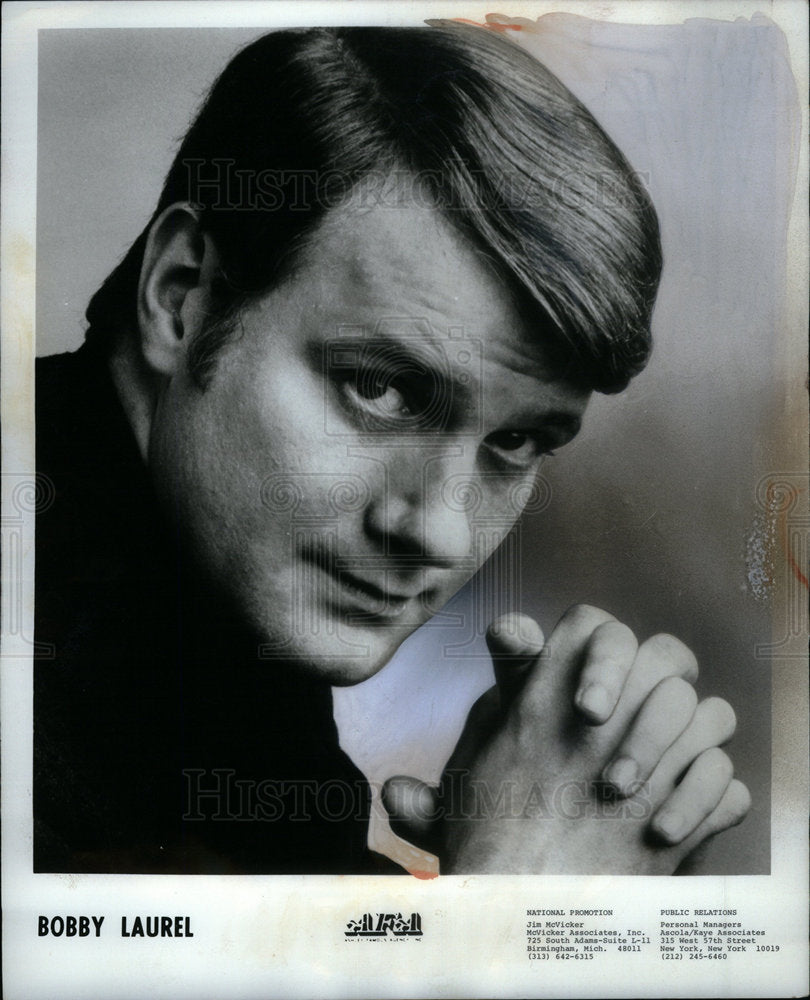 1970 Press Photo Bobby Laurel music singer entertainer - Historic Images