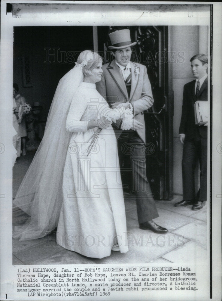 1969 Press Photo Wedding Linda Theresa Bob Hope Charles - Historic Images