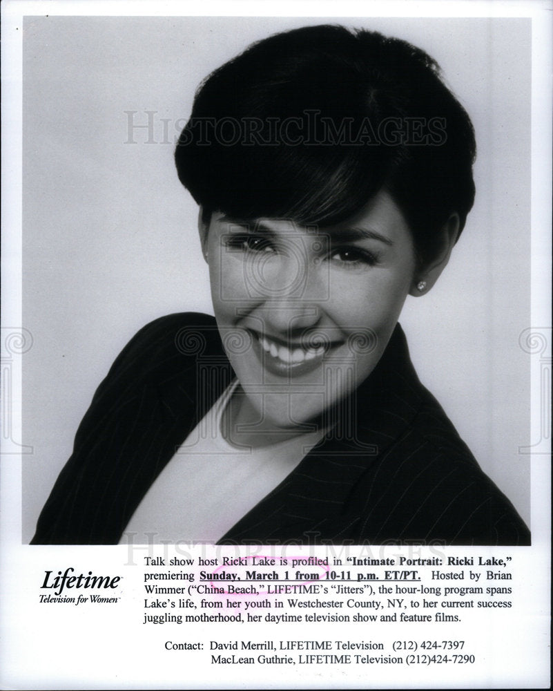 1999 Press Photo Ricki Lake Actress TV Host Chicago - Historic Images