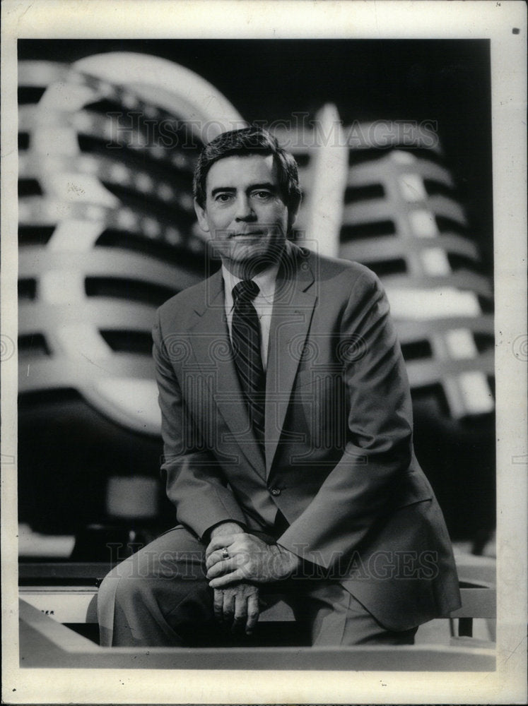1984 Press Photo Dan Rather National convention CBS - Historic Images