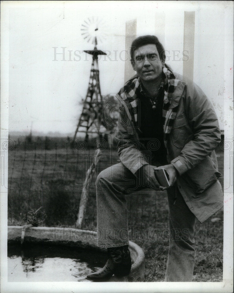 1986 Press Photo Dan Rather Journalist CBS Evening News - Historic Images