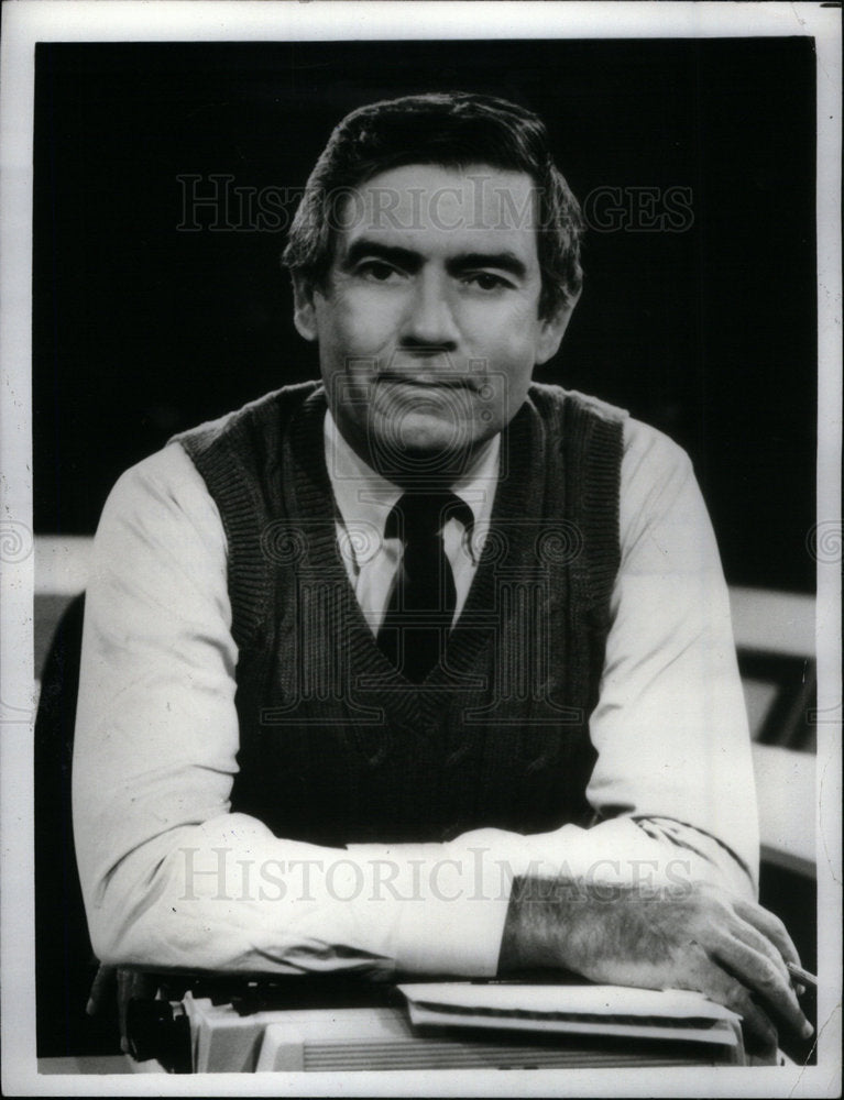 1987 Press Photo Dan Rather American Commentator. - Historic Images