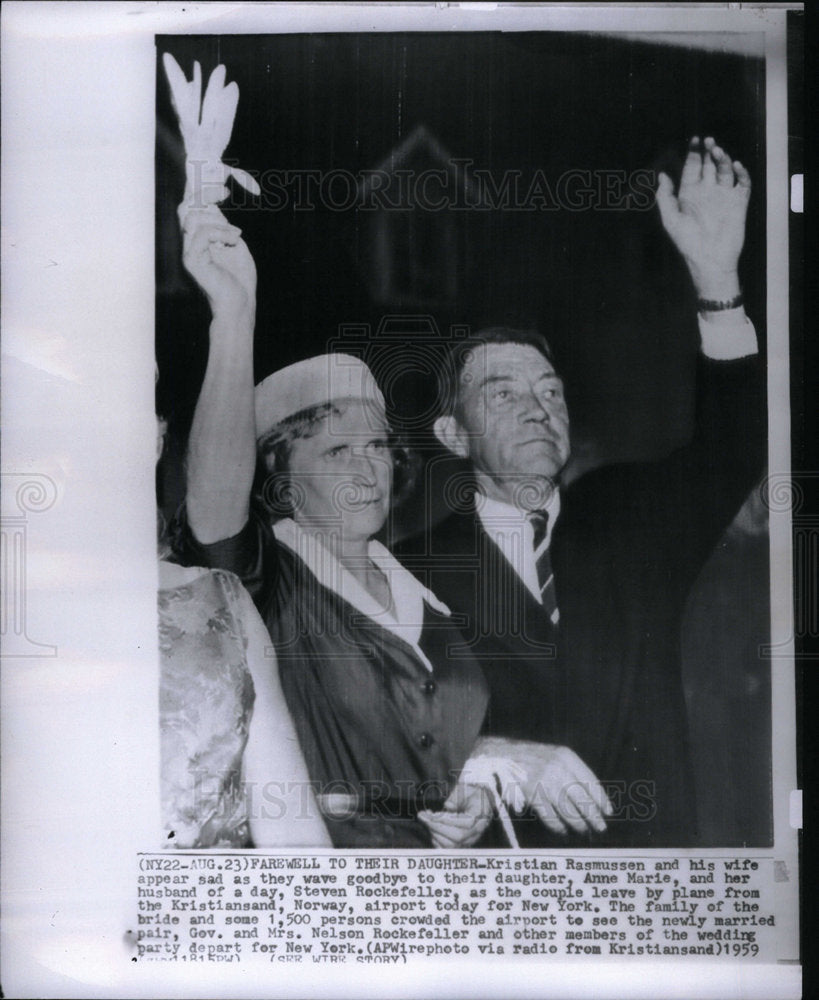 1959 Press Photo Steve Rockefeller Kristina Rasmussen - Historic Images