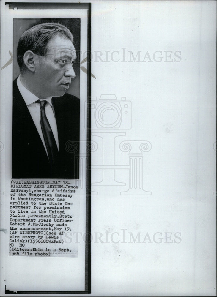 1966 Press Photo Hungarian Radvanyi Wants US Residency - Historic Images