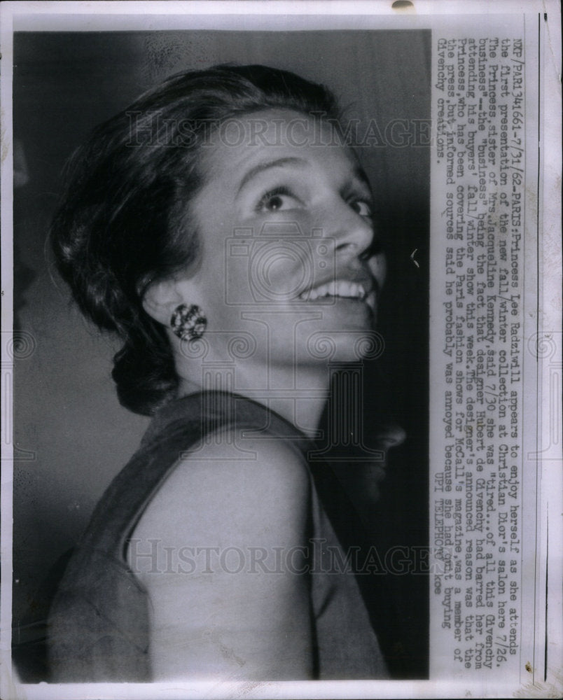 1962 Press Photo Lee Radziwil Socialite Actress Chicago - Historic Images