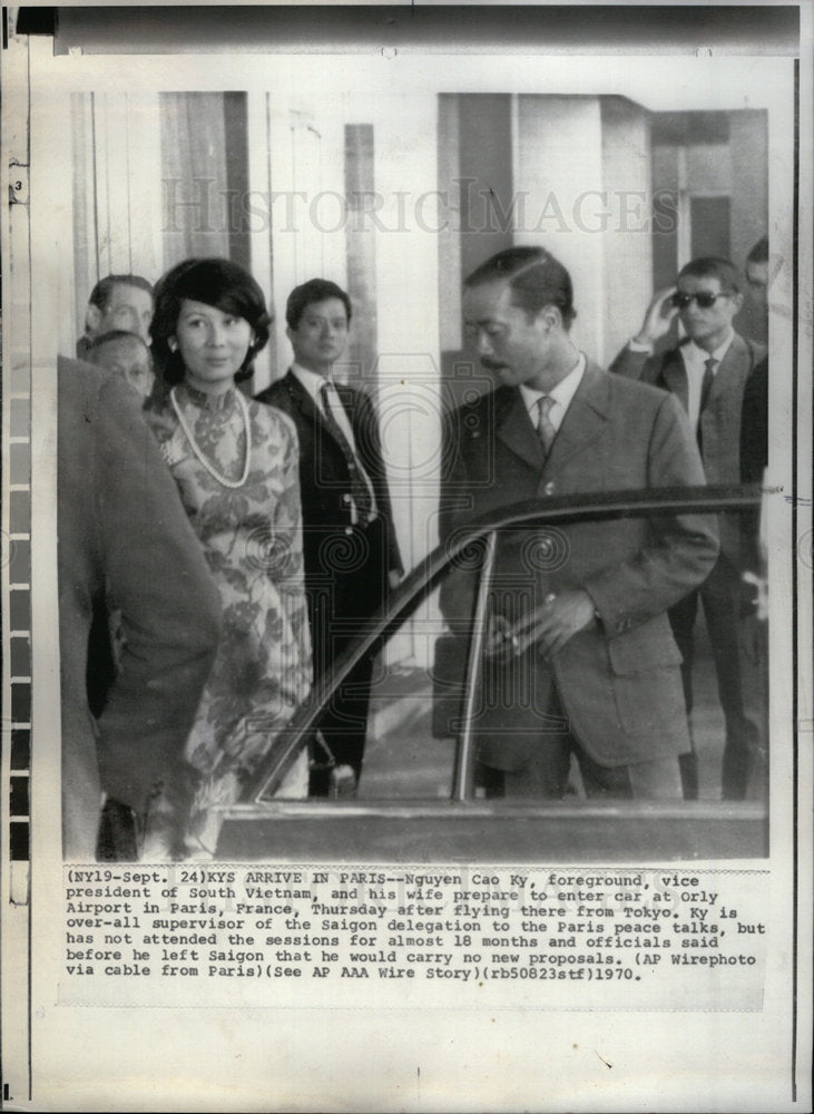 1970 Press Photo Nguyen Cao Ky Saigon Paris Peace Talks - Historic Images