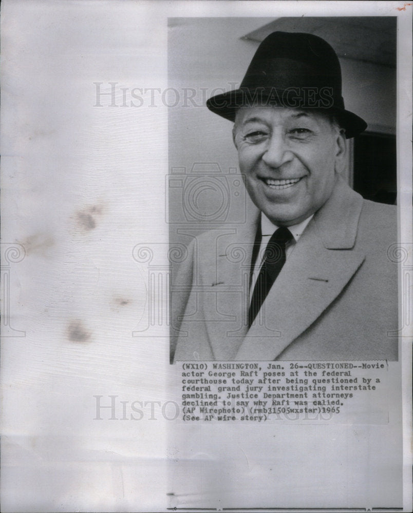 1965 Press Photo George Raft Court House Jury Gamble - Historic Images