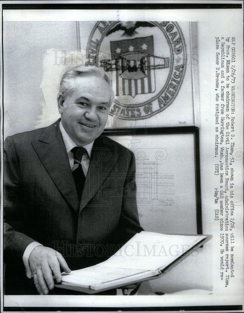 1973 Press Photo Robert Timm politician Nixon Chairman - Historic Images