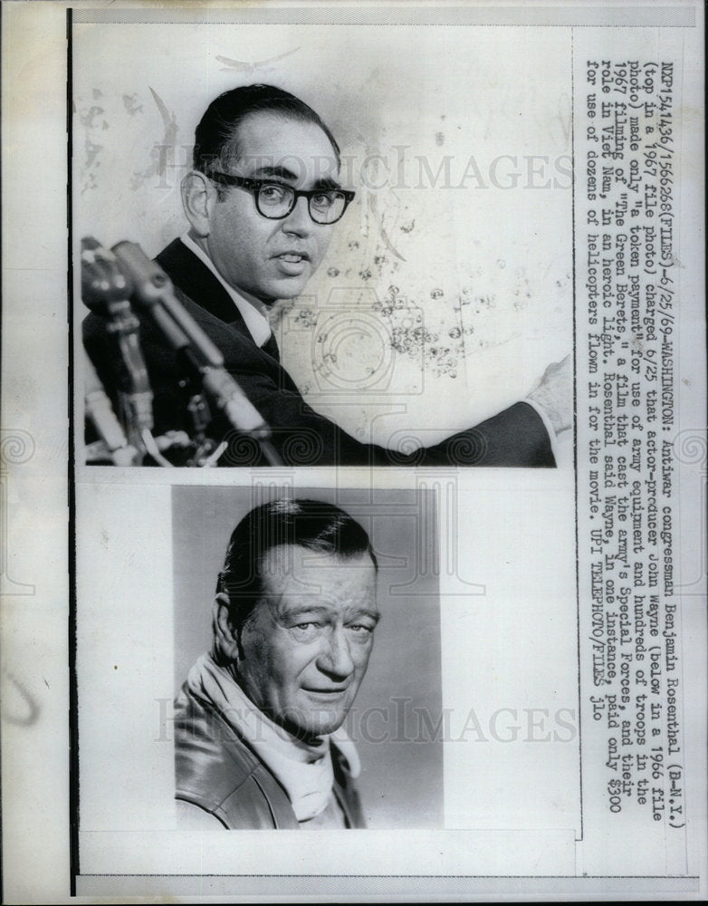 1969 Press Photo Benjamin Rosential Antiwar congressman - Historic Images