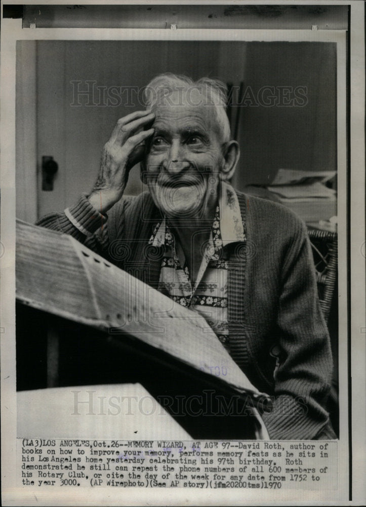 1970 David Roth Author Poet Chicago - Historic Images