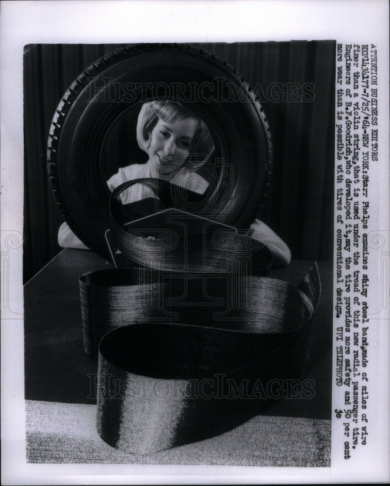 1964 Press Photo Starr Phelps Passenger Tires - Historic Images