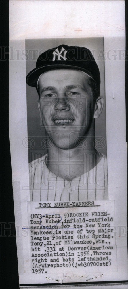 1957 Press Photo NY Yankees Tony Kubek - RRX38611 - Historic Images