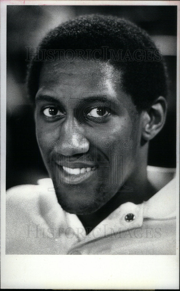 1983 Press Photo Ray Tolbert Forward Detroit Pistons - Historic Images