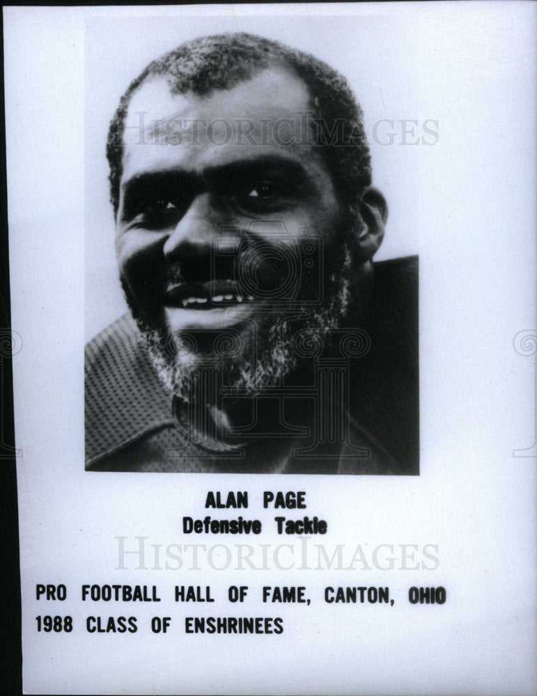 1988 Press Photo Alan Page Defensive Tackle Football - Historic Images