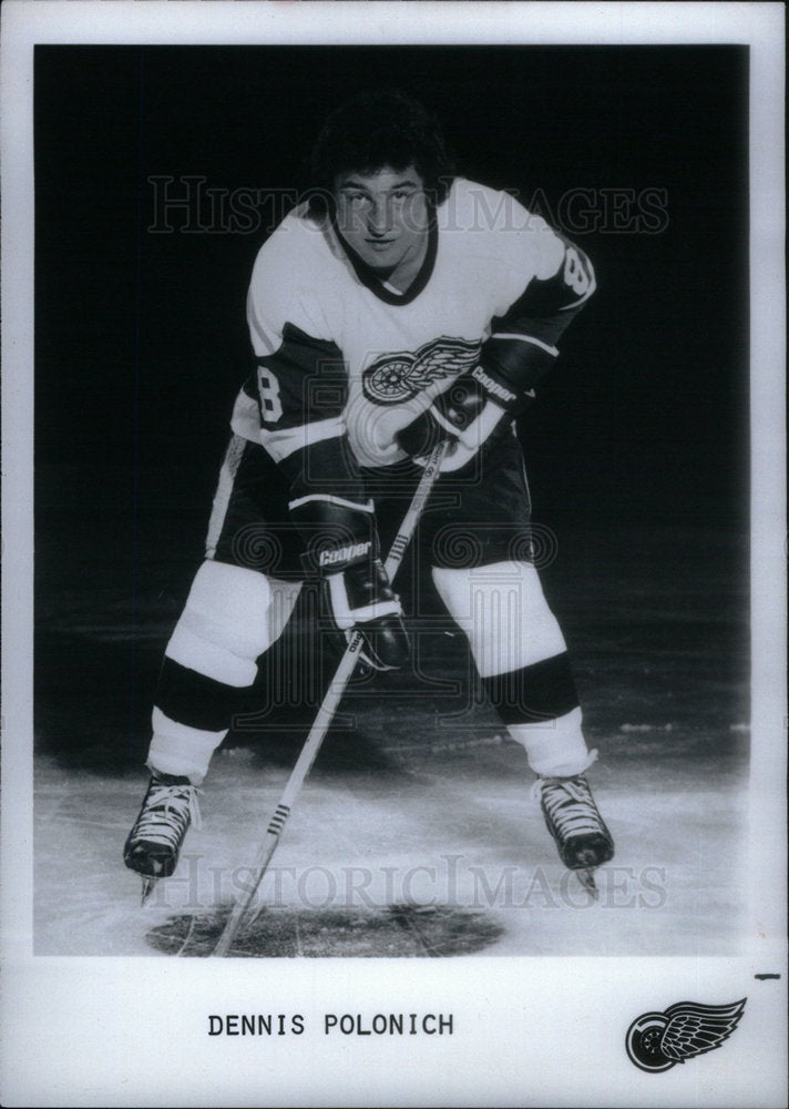 Press Photo Detroit Red Wings Dennis Polonich - Historic Images