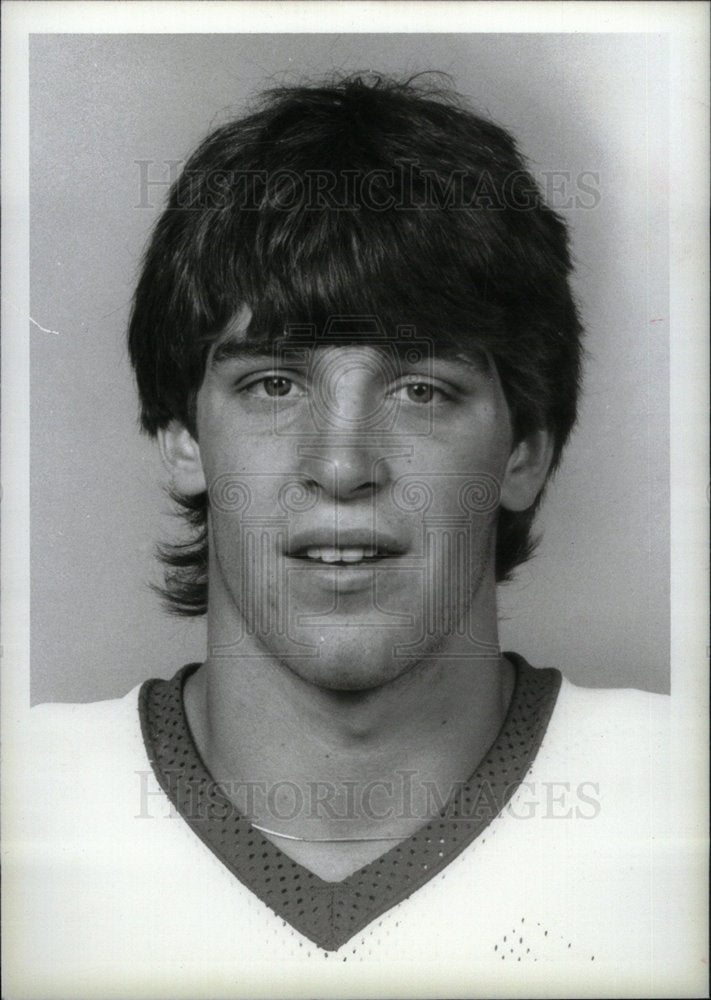 1983 Press Photo Lane Lambert Detroit Red Wings hockey - Historic Images