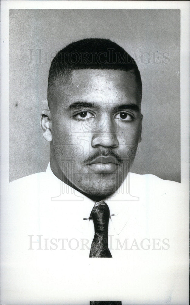 1990 Press Photo A.J. Ofodile, Cass Tech PSL football - Historic Images