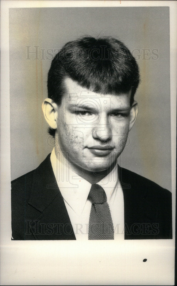 Press Photo Mike Lyons football player Lake Orion - Historic Images