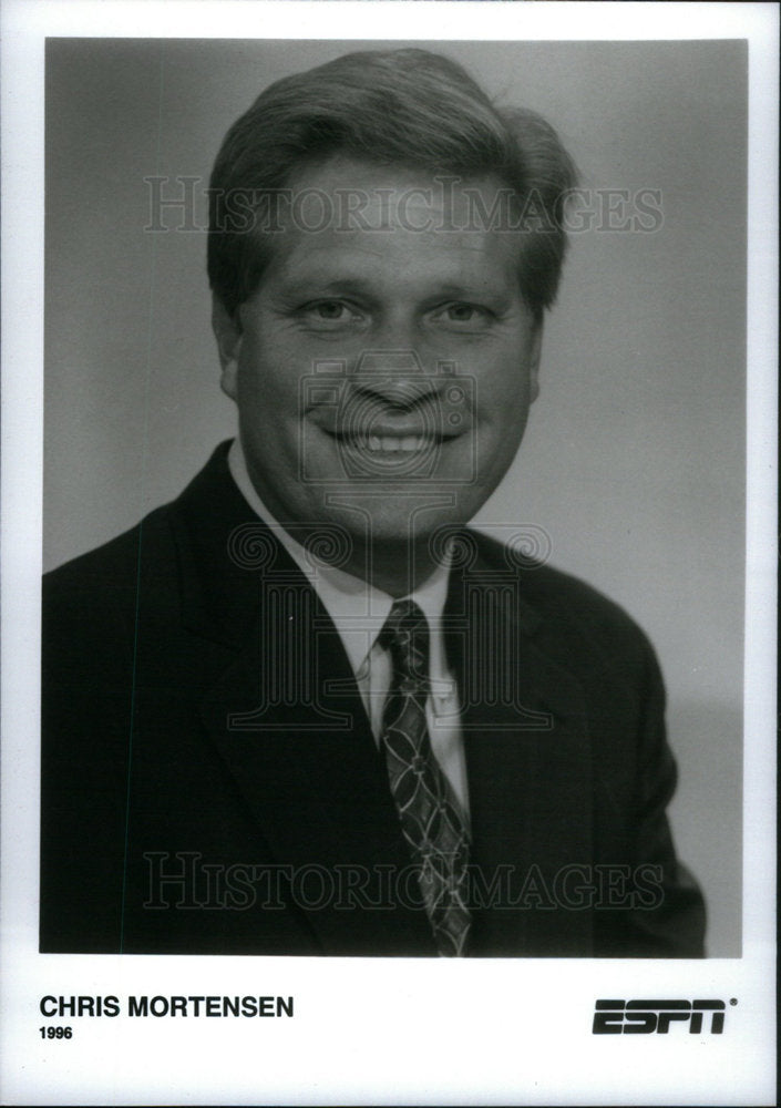 1996 Press Photo Chris Mortensen Sportscaster ESPN - Historic Images