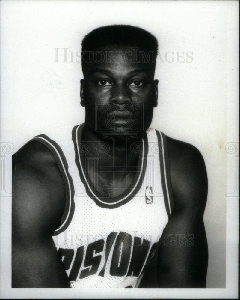 1991 Press Photo Bob McCann Detroit Pistons Forward - Historic Images