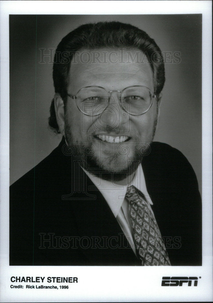 1996 Press Photo Charlie Steiner ESPN Baseball Dodgers - Historic Images