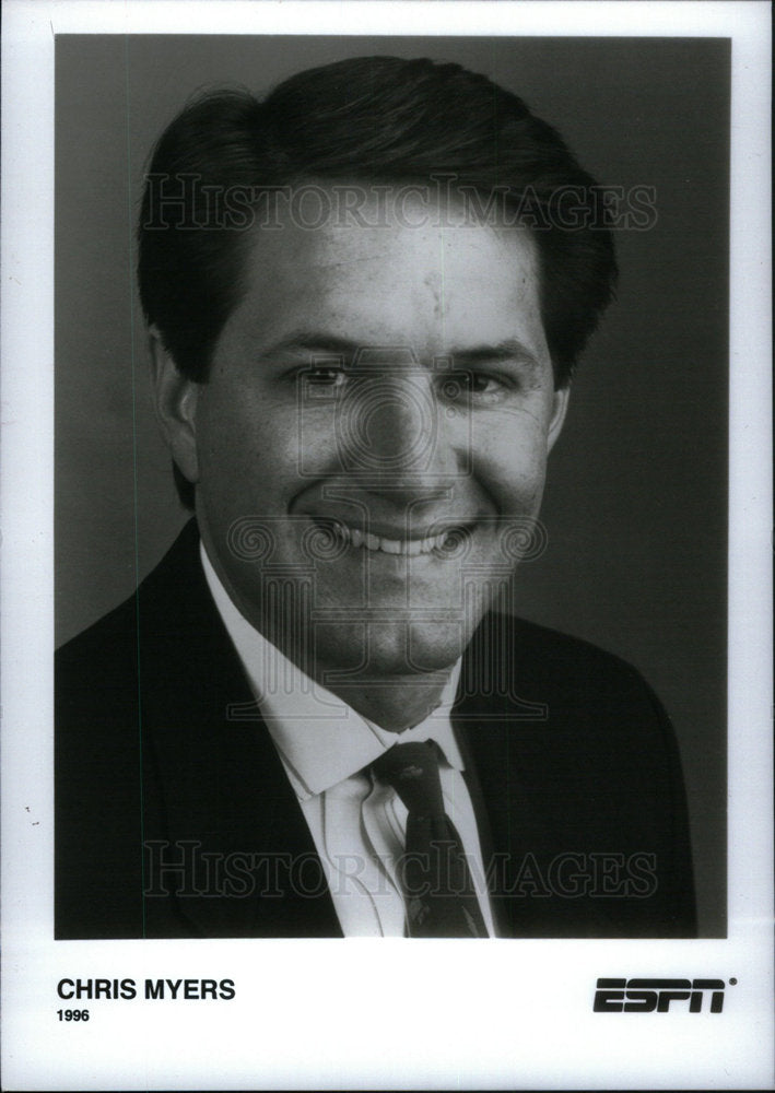 1996 Press Photo Chris Myers,ESPN,Broadcaster - Historic Images