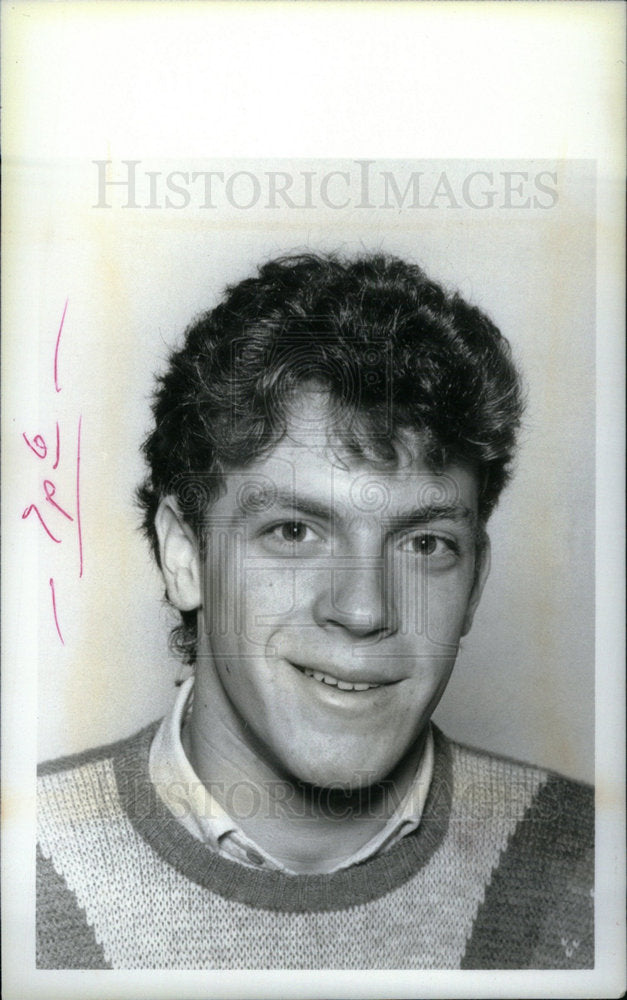 1985 Press Photo Dan Lambert Cranbrook Hockey Team - Historic Images