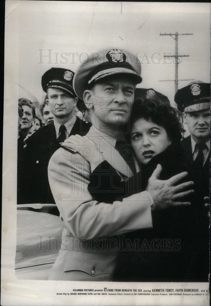 1955 Press Photo Actors Kenneth Tobey &amp; Faith Domergue - Historic Images