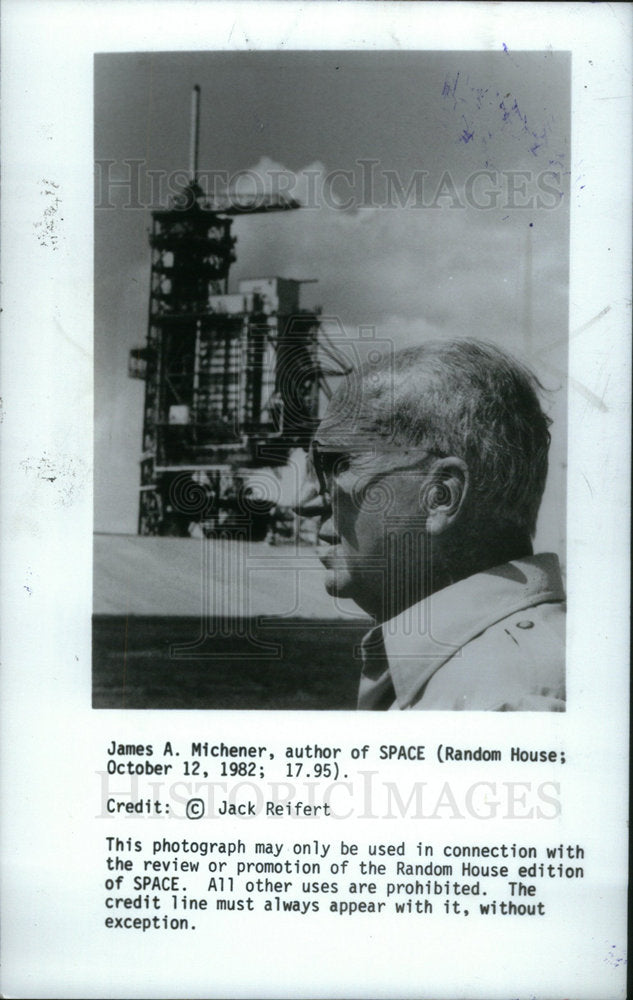 1982 Press Photo James A. Michener Author Space - Historic Images