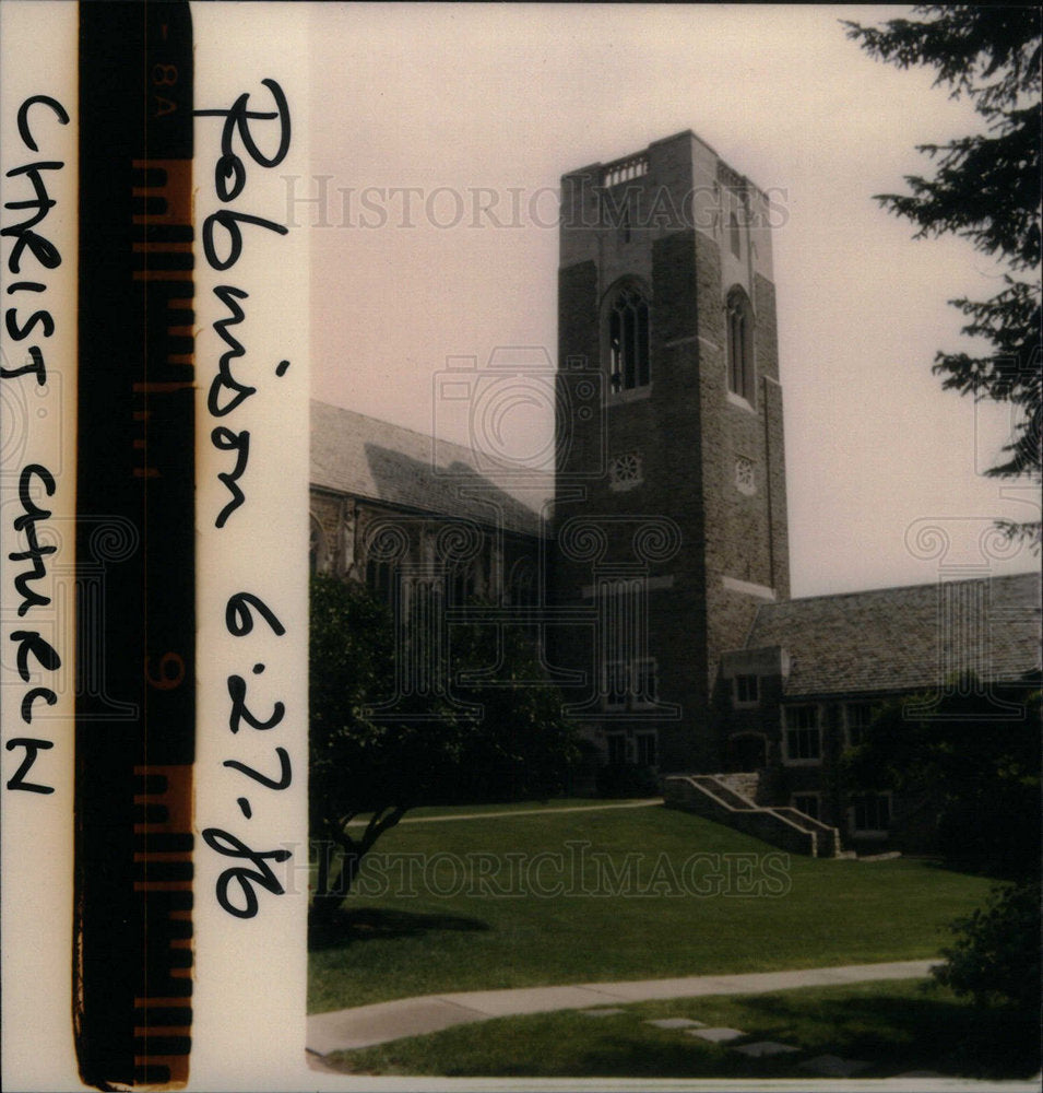 1986 Press Photo Christ Church Bldg. Bloomfield Hills - Historic Images