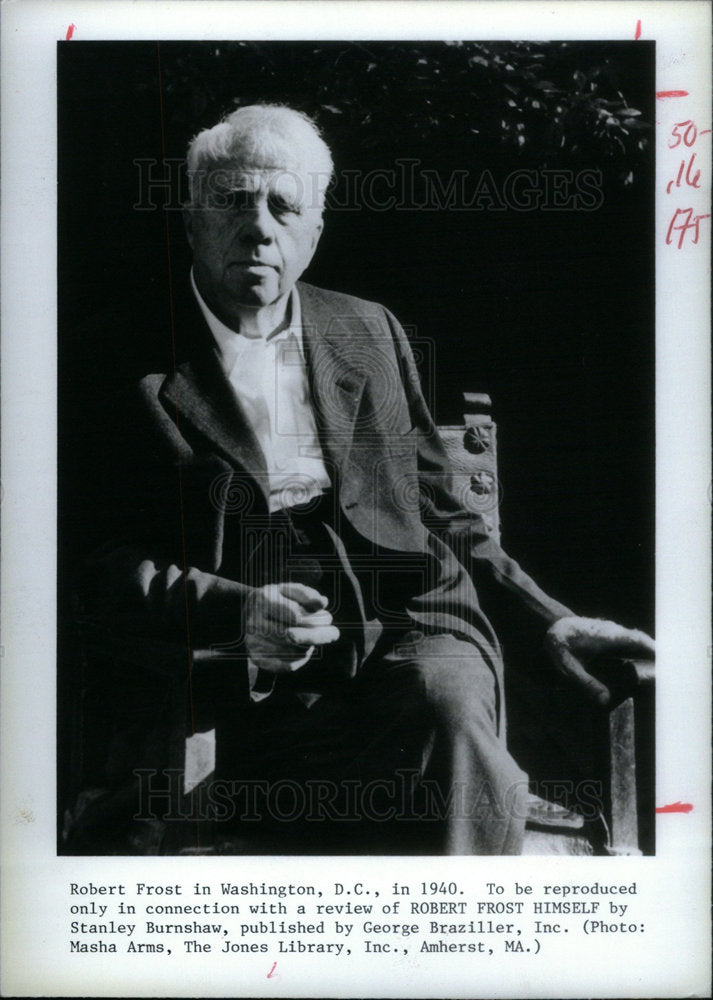 1986 Press Photo Robert Frost in 1940 - Historic Images