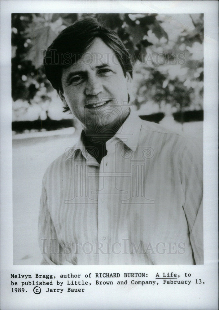 1989 Press Photo Author Melvyn Bragg Burton A Life - Historic Images