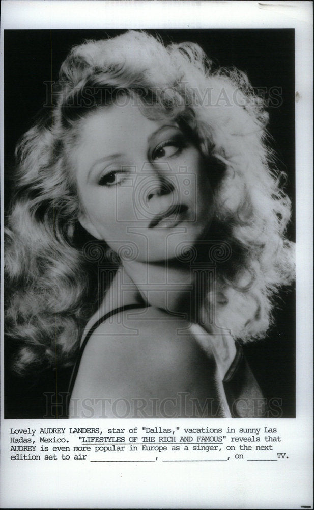 1986 Press Photo Audrey Landers Actress Singer - Historic Images