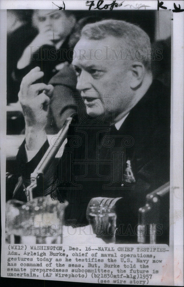 11957 Press Photo Adm. Arleigh Burke - Historic Images