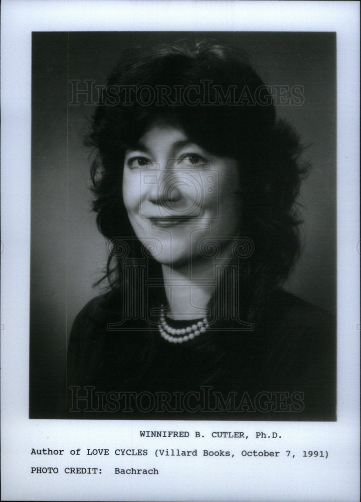 1991 Press Photo Author Winnifred B Cutler PHD - Historic Images