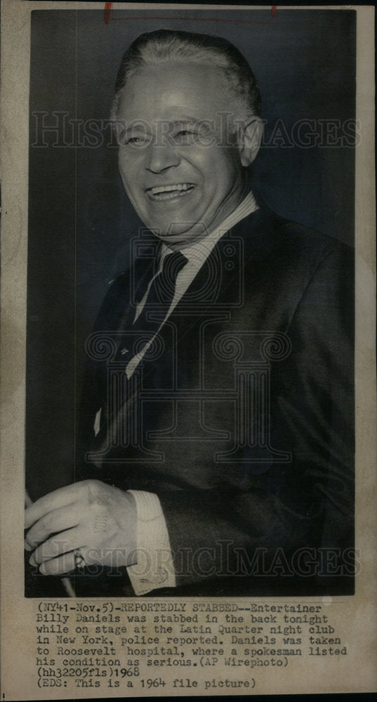 1968 Press Photo Entertainer Billy Daniels Latin York - Historic Images