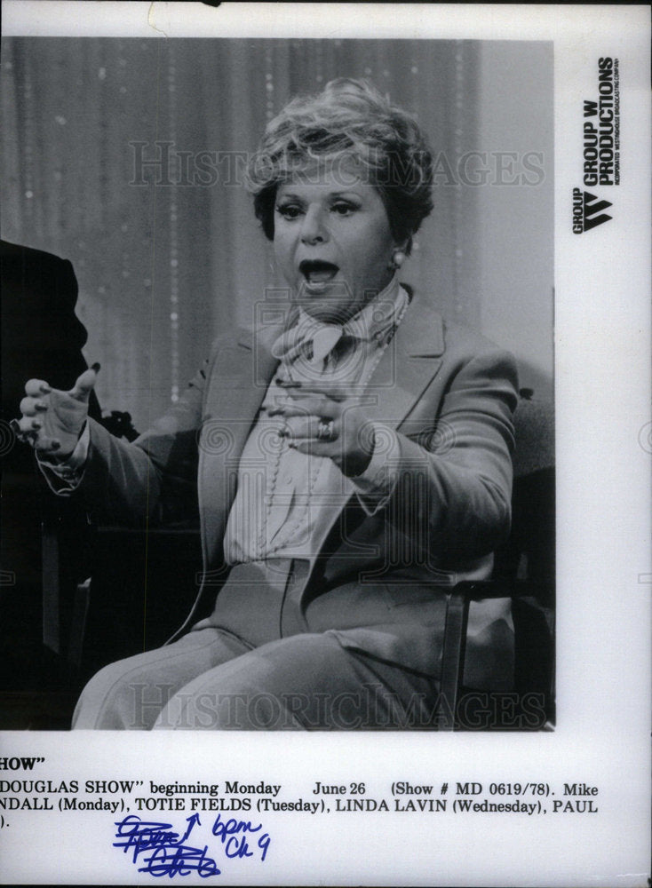 1978 Press Photo Totie Fields American Comedienne - Historic Images